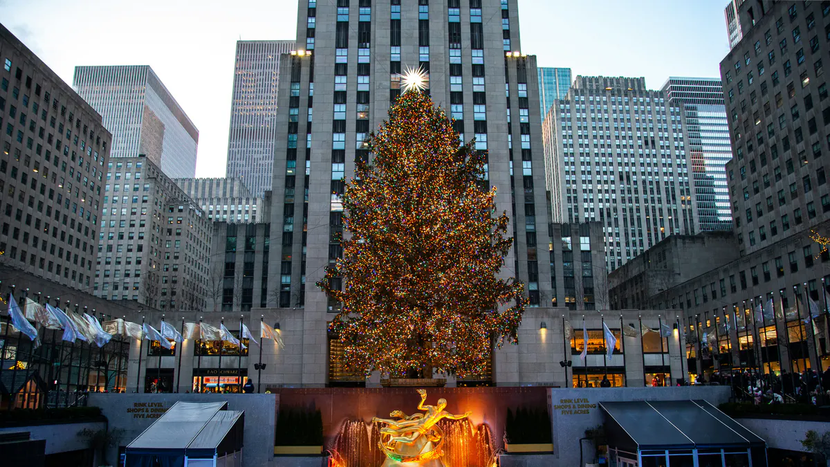 Árbol de Navidad y pista de hielo del Rockefeller Center en Nueva York