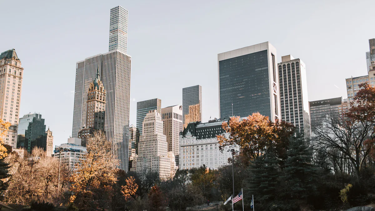 Skyline de Manhattan visto desde Central Park en invierno