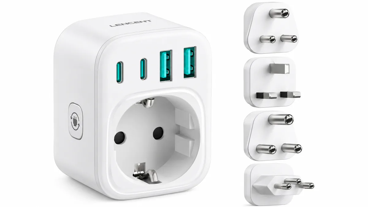 Adaptador LENCENT PA057-DGMN con clavijas intercambiables D, G, M y N