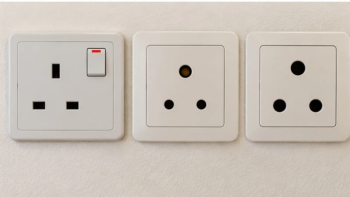 Comparación de tomas eléctricas tipo G, D y M utilizadas en Sri Lanka