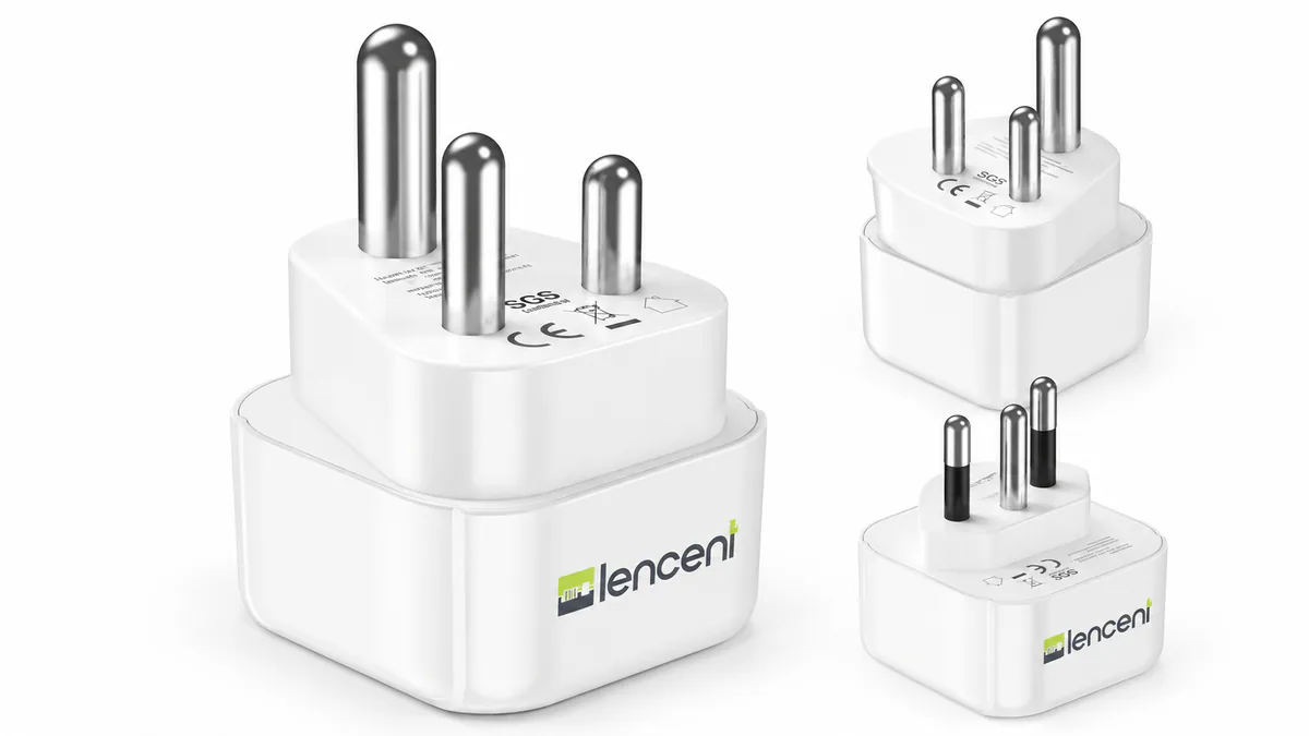 Adaptadores LENCENT blancos para enchufes tipo D, M y N