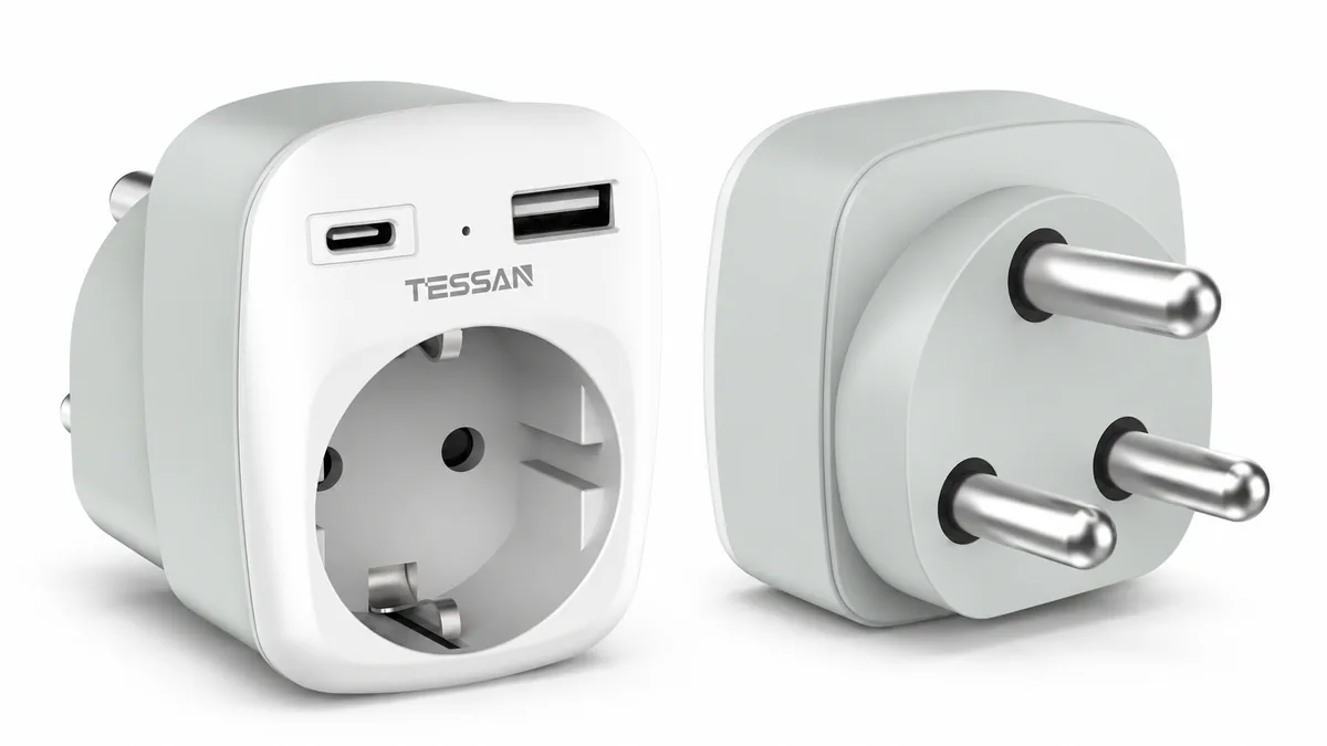 Adaptador TESSAN para enchufes tipo M con conexiones USB