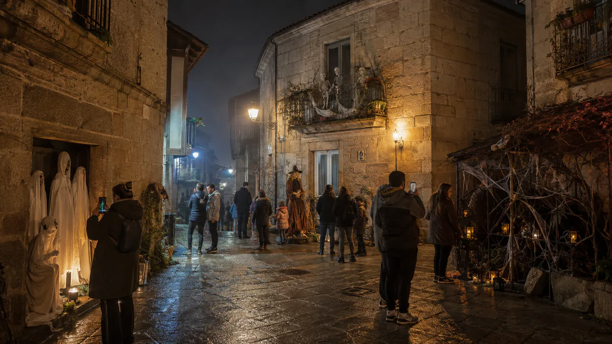 Recreación de las calles y plazas decoradas durante Allariz de Medo