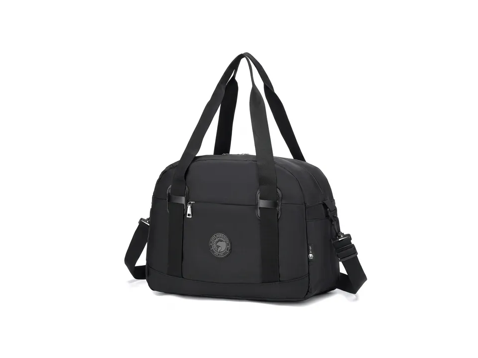 Bolsa de viaje BAGZY negra de 40x30x20 cm con asas y correa de hombro