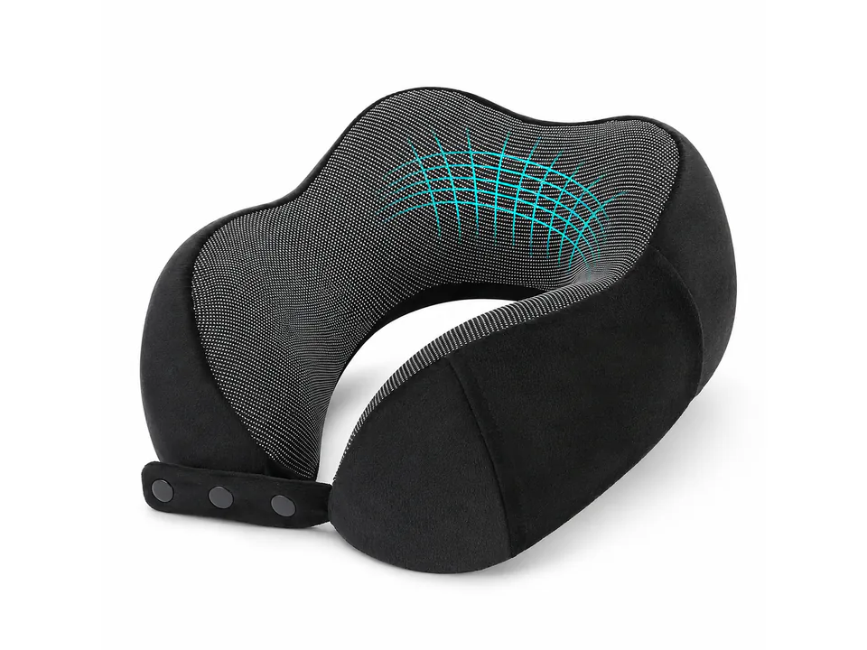 Cirorld gris, almohada de viaje viscoelástica con parte posterior plana