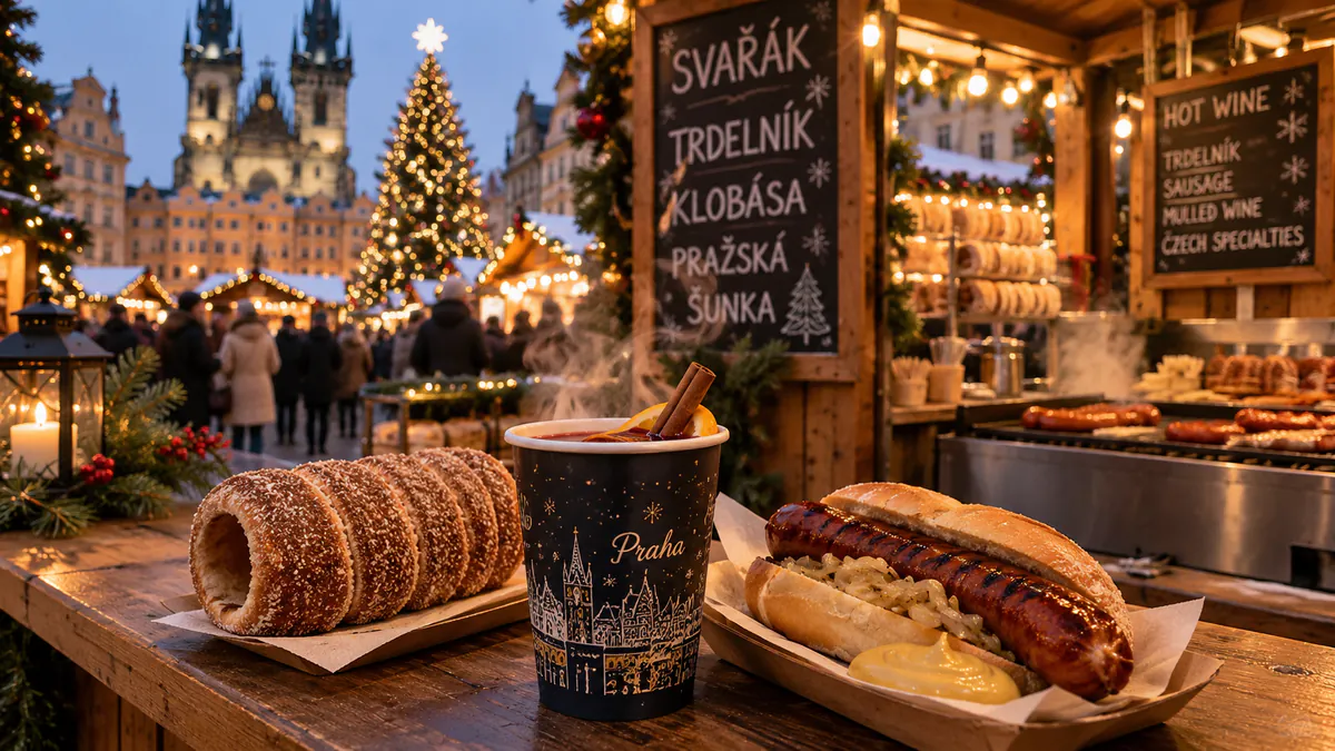 Comida y bebidas calientes de los mercadillos navideños de Praga
