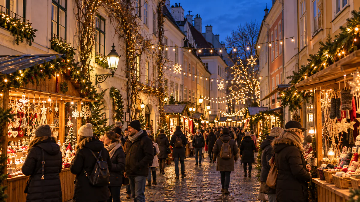 Recreación del mercadillo navideño de Spittelberg en Viena
