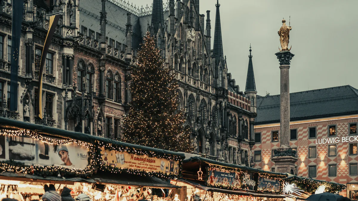 Mercado navideño de Múnich en Marienplatz