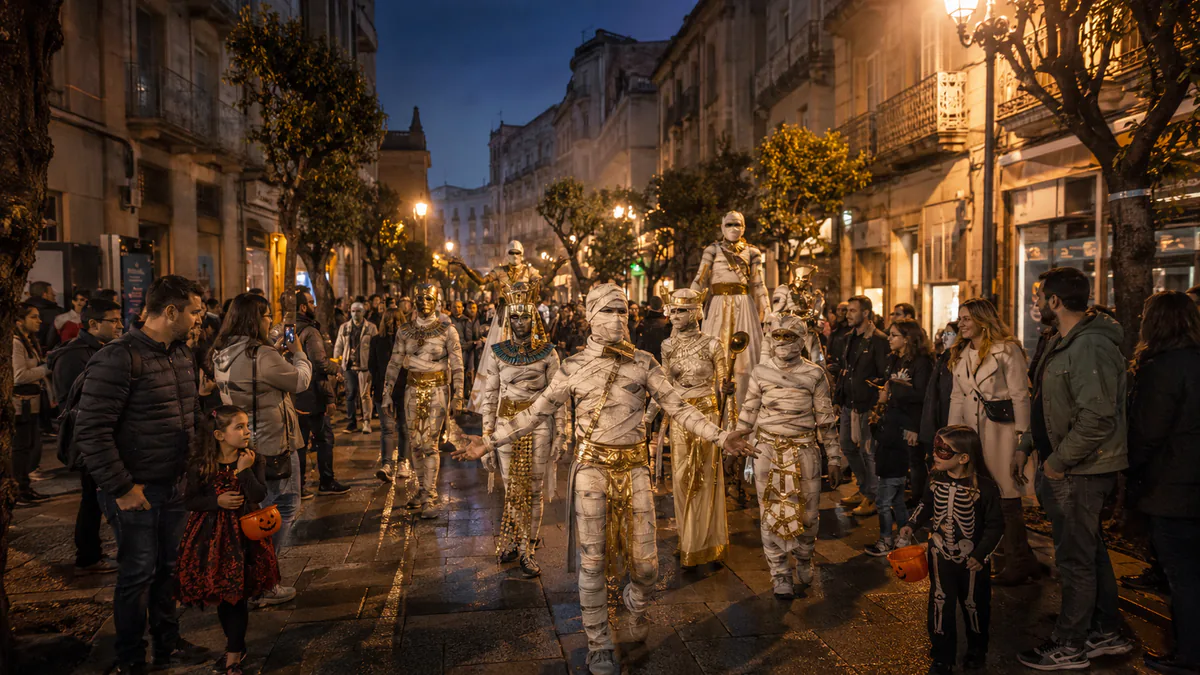 Desfile nocturno de Samaín y Halloween por el centro de Ourense