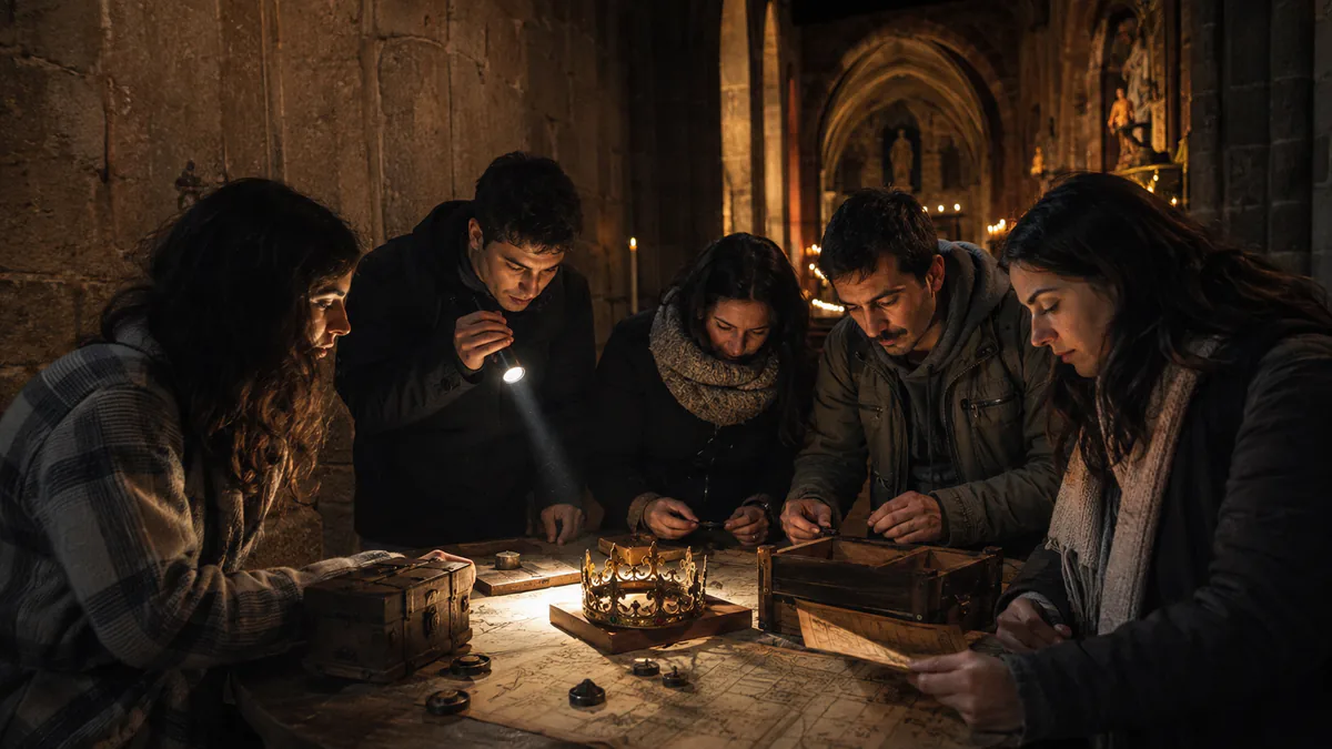 Recreación del Escape Room O Roubo da Coroa de la Noite Meiga de Ribadavia