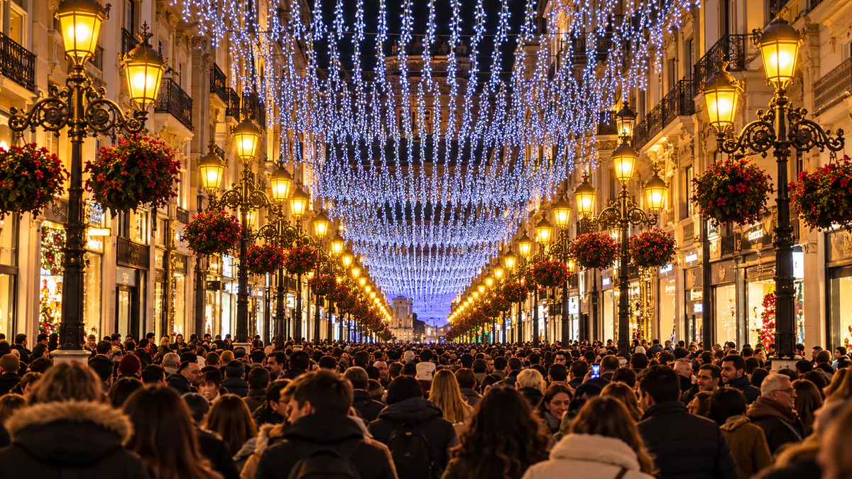 Recreación del techo luminoso de Navidad previsto en la calle Alfonso I de Zaragoza